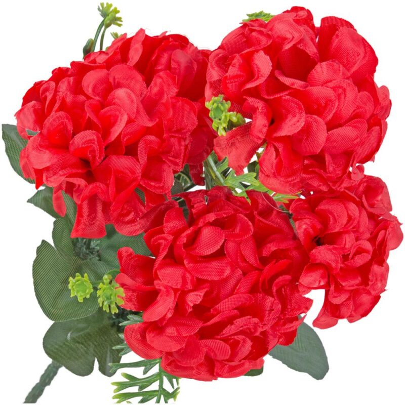 Buchet flori artificiale, Dekolo, Crizanteme, Rosu