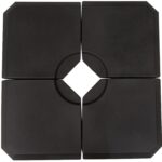 Set 4 piese suport umbrela Outsunny, umplutura apa/nisip, HDPE, negru, 100x100x9.5cm