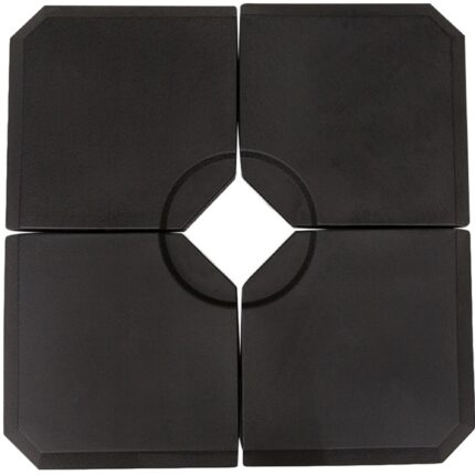 Set 4 piese suport umbrela Outsunny, umplutura apa/nisip, HDPE, negru, 100x100x9.5cm