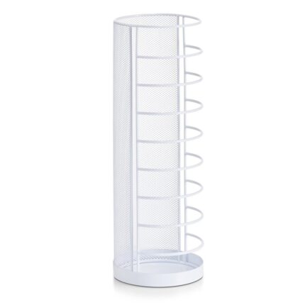 Suport pentru umbrele Zeller, Metal, 41 cm inaltime, 14 cm diametru, Alb