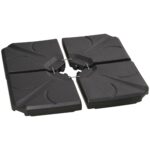Set 4 piese suport umbrela Outsunny, negru, 103x103x8.3cm