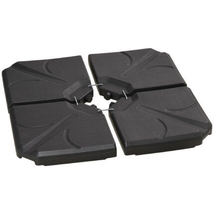 Set 4 piese suport umbrela Outsunny, negru, 103x103x8.3cm