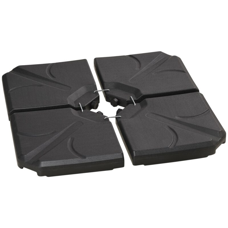 Set 4 piese suport umbrela Outsunny, negru, 103x103x8.3cm