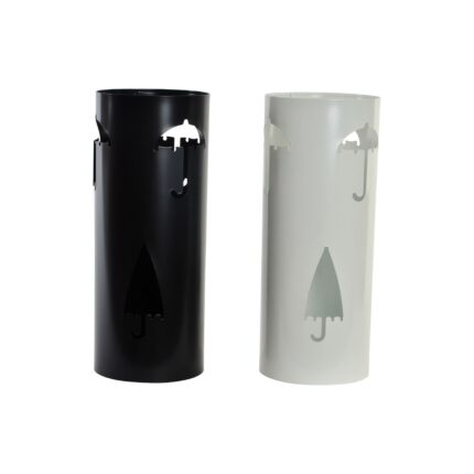 Set 2 Suporturi pentru umbrele DKD Home Decor, 19x47cm, alb-negru, otel