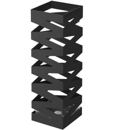 Suport umbrele, Nancy Homestore, 15.5 x 15.5 x 49 cm, Metal, Negru