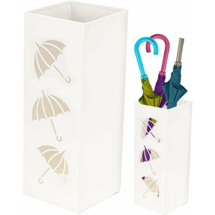 Suport umbrele metalic Jormftte, organizator patrat, inox, 30x45cm