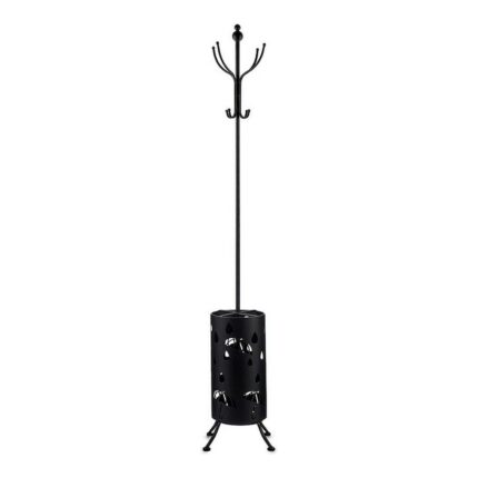 Cuier cu suport pentru umbrele, Gift Decor, Metal, 44 x 185 x 44 cm, Negru