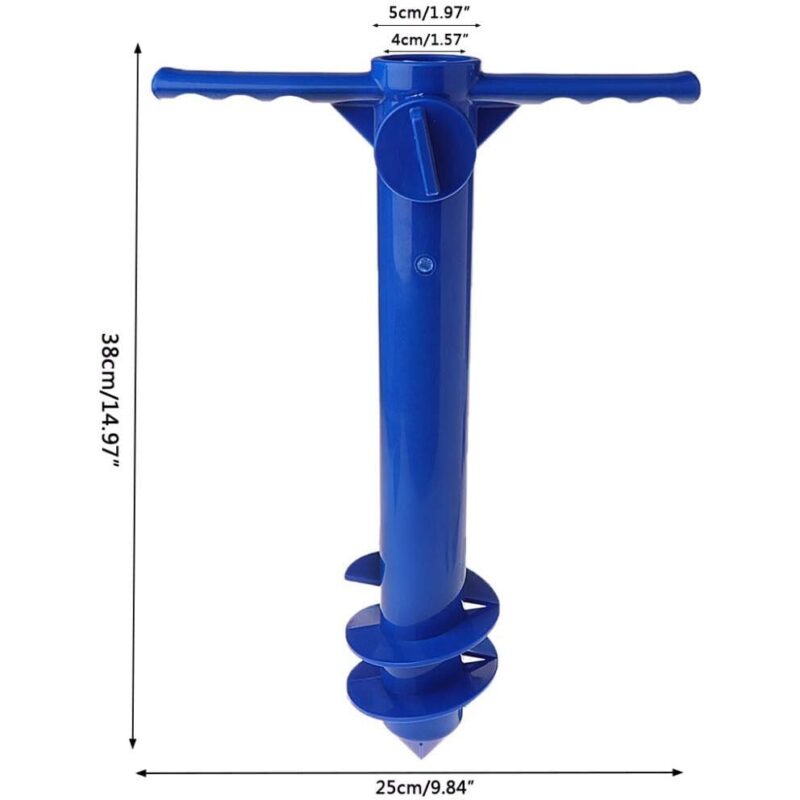 Ancora de nisip pentru umbrela QttvbTna, design 3-spirale, portabil, multicolor