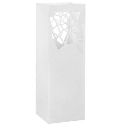 Suport umbrele cu tava detasabila, Zakito Europe, Otel, 15.5 x 15.5 x 48.5 cm, Alb