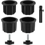 Set 6 inele de fixare umbrela, Plastic/Inox, M8, Negru