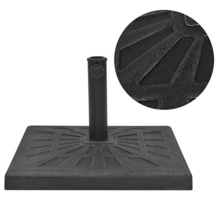 Suport umbrela de soare vidaXL, rasina, patrat, negru, 12 kg