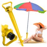 Suport umbrela insurubabil ZOLTA, reglabil, plastic, galben, 39cm