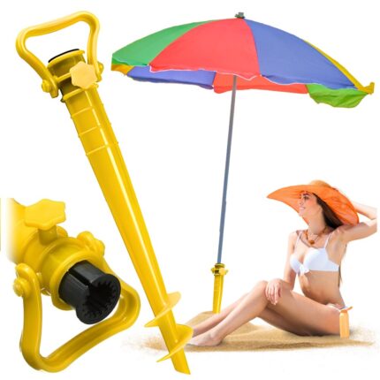 Suport umbrela insurubabil ZOLTA, reglabil, plastic, galben, 39cm