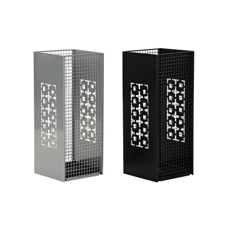 Set 2 suporturi umbrele, DKD Home Decor, Metal, 19 x 19 x 47.5 cm, Negru/Gri