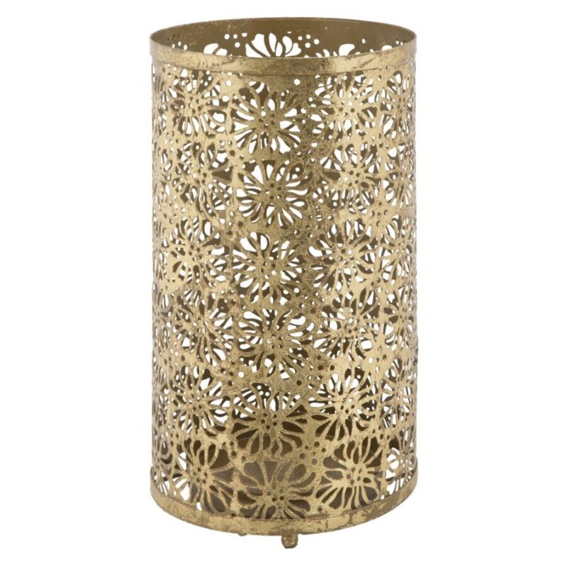 Suport umbrele Mauro Ferretti, decor floral, auriu, 24x42cm