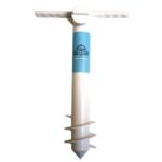 Suport de ancorare pentru umbrela de plaja, Plastic, 24x38cm, Alb/Albastru