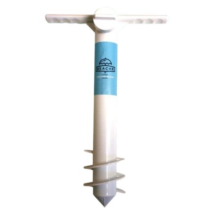 Suport de ancorare pentru umbrela de plaja, Plastic, 24x38cm, Alb/Albastru