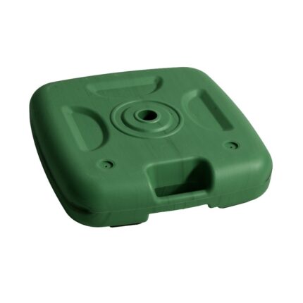 Suport pentru umbrele din gradina, confectionat din PVC, forma patrata, 50 l, 65 x 65 x 15 cm, culoare verde