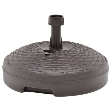 Suport umbrela vidaXL, umplut cu apa/nisip, maro, 20 L, plastic ratan, 45 x 28 cm