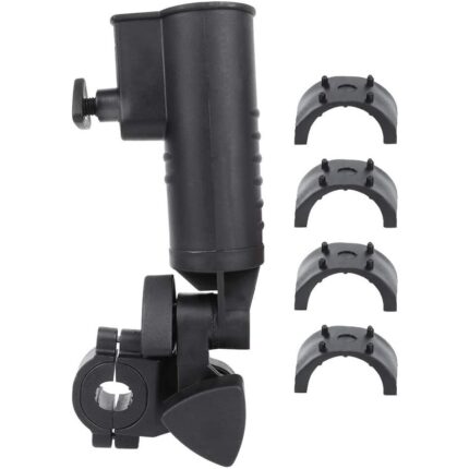 Suport universal de umbrela pentru carucior de golf, Plastic, 31.5 x 7.5 cm, Negru