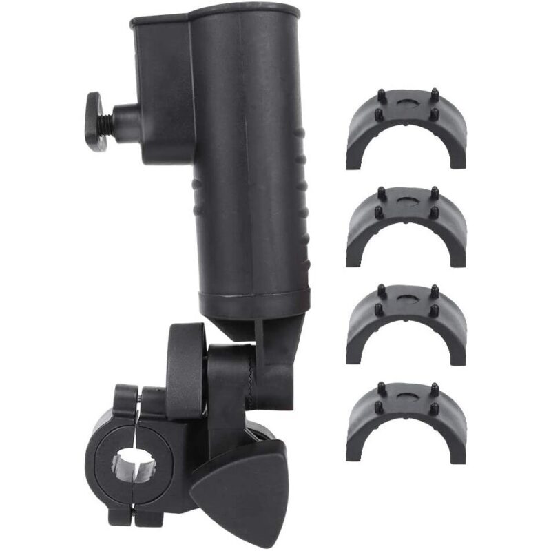 Suport universal de umbrela pentru carucior de golf, Plastic, 31.5 x 7.5 cm, Negru