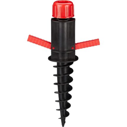 Suport de umbrela, Plastic, 37 x 6 cm, Negru/ Rosu