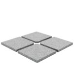 Set suport umbrela exterior vidaXL, Granit, Gri, 4 piese