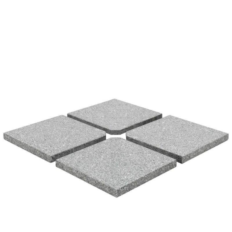 Set suport umbrela exterior vidaXL, Granit, Gri, 4 piese