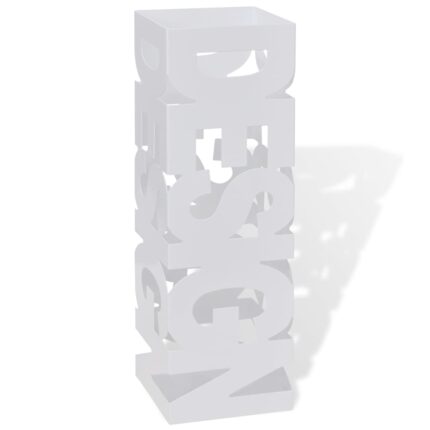 Suport umbrele, Zakito Europe, metal, alb, 15.5x15.5x48.5 cm