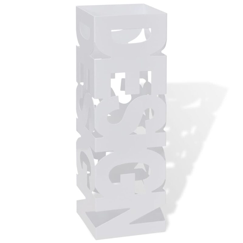 Suport umbrele, Zakito Europe, metal, alb, 15.5x15.5x48.5 cm