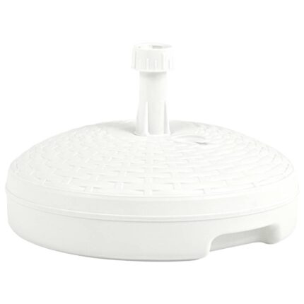 Suport umbrela vidaXL, umplut cu apa/nisip, alb, 20 L, plastic ratan, 45 x 28 cm