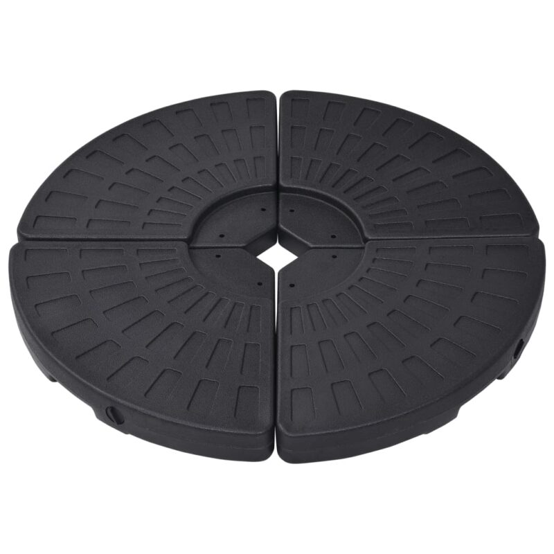 Set suport de umbrela in forma de evantai vidaXL, 4 buc., negru