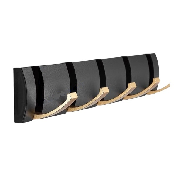 Cuier tip banda cu 5 umerase, negru lucios, aluminiu