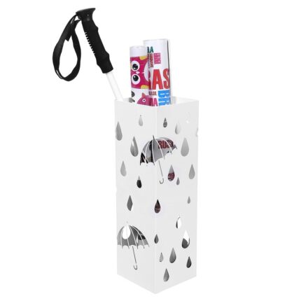 Suport pentru umbrele, ZenderTextil. cu modele, alb, 49 cm