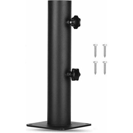 Baza patrata din otel pentru umbrela, set, dimensiuni 11.2x11.2x29cm, diametru suport 3.8x4.8cm