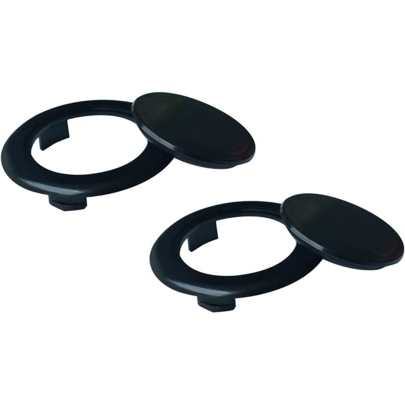 Pachet de 5 inele si capace de umbrela de masa, PVC, Negru