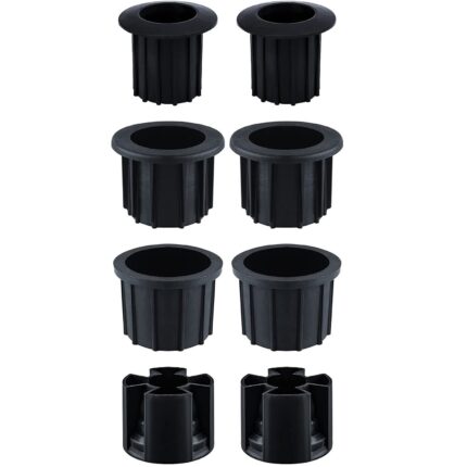 Set 8 capace pentru suport de umbrela, Plastic, Negru
