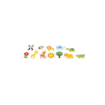 Set 12 magneti de frigider Iso Trade, Model animalute, Plastic, 5-6 cm, Multicolor