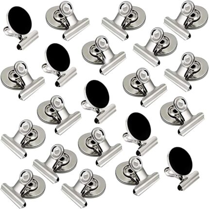 Cleme cu magnet pentru frigider, BOMSTOM, 31 mm, 20 buc, Argintiu