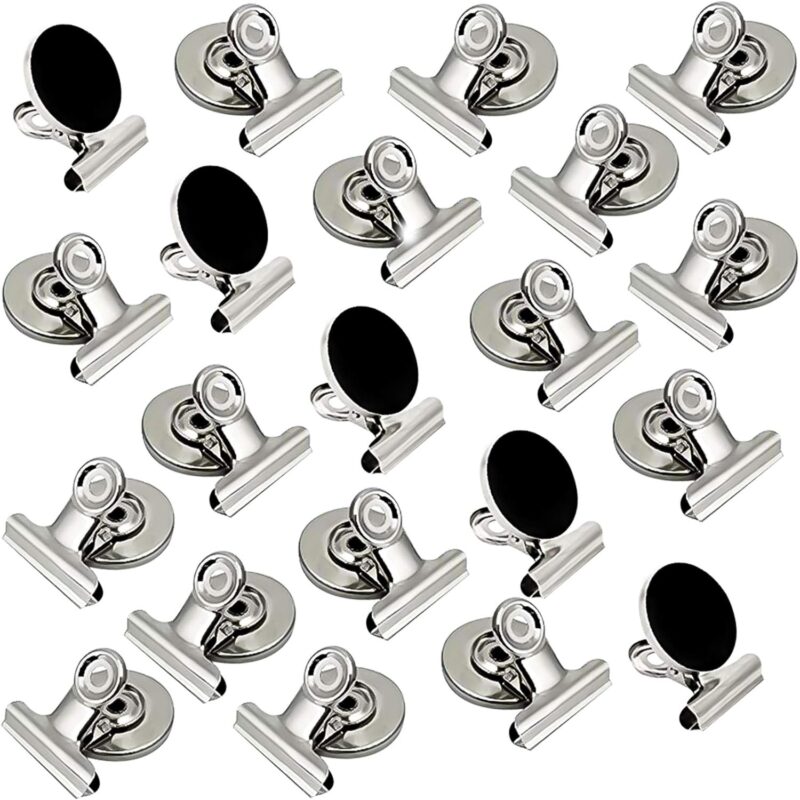 Cleme cu magnet pentru frigider, BOMSTOM, 31 mm, 20 buc, Argintiu