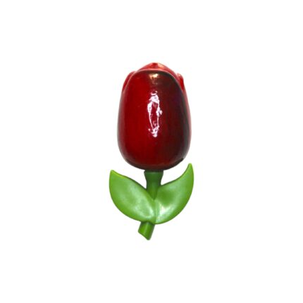 Magnet forma lalea rosu vanata, Lemn, 9 cm