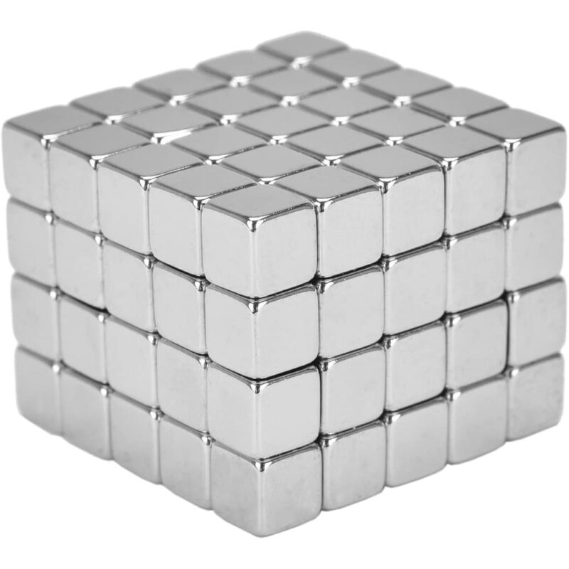 Cuburi magnetice neodim QttvbTna, 5x5x5mm, 125 bucati, pentru tabla magnetica