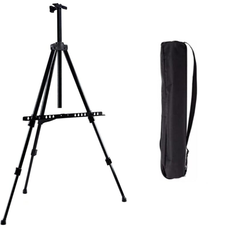 Trepied Sevalet Pictura Bronex 93-168cm, Reglabil, Portabil, Husa Depozitare Inclusa, Negru