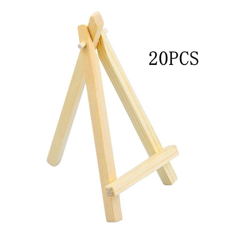 Set 20 mini sevalete din lemn triunghiulare, Longziming, pentru A5, utilizare practica, natur