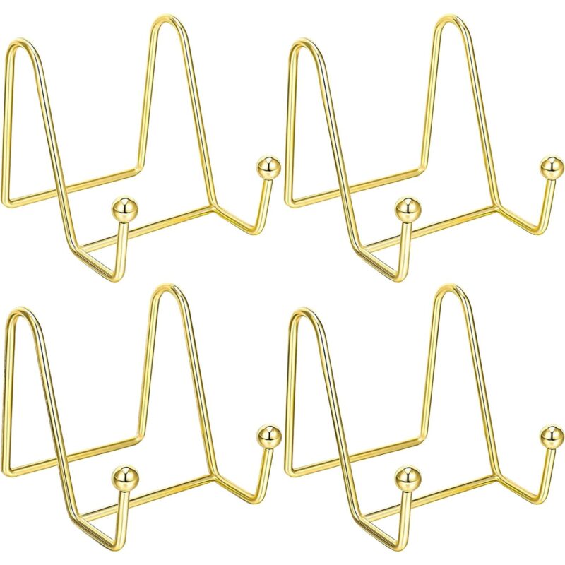 Set 4 Suporturi de afisare pentru sevalet de fier Mmgoqqt Auriu