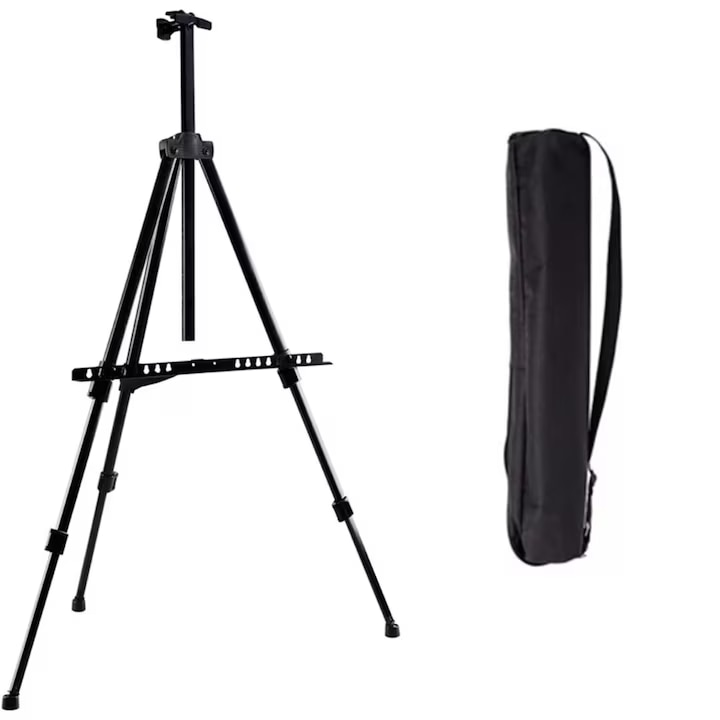 Trepied sevalet pictura eBA®, reglabil 77-160 cm, metalic, portabil, husa depozitare inclusa