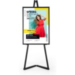 Sevalet DISPLAY SALES, Mobil, Aluminiu, 30.9 x 53.6 x 150 cm, Rame de pana la 120 cm, culoare Negru