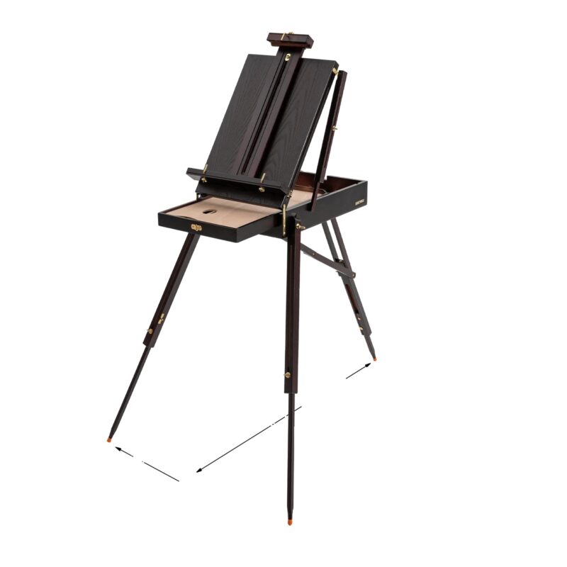 Sevalet de pictura din lemn, 140-183 cm, Negru