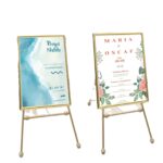 Sevalet pliabil, ajustabil, metal, auriu, 50x62x118cm
