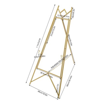 Sevalet, inaltime ajustabila, constructie din otel durabil, auriu, 90x48cm